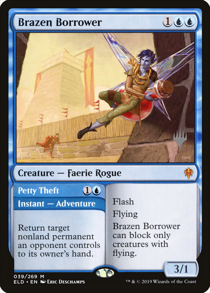 Brazen Borrower // Petty Theft (Promo Pack) [Throne of Eldraine Promos] | Gate City Games LLC