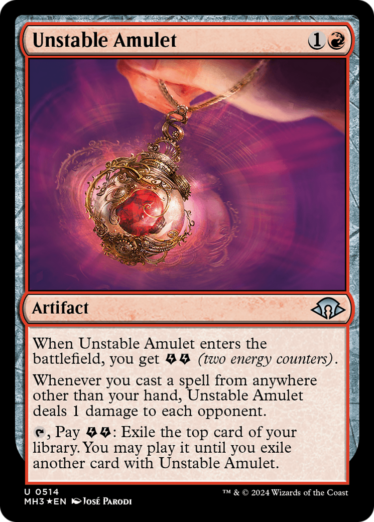 Unstable Amulet (Ripple Foil) [Modern Horizons 3] | Gate City Games LLC
