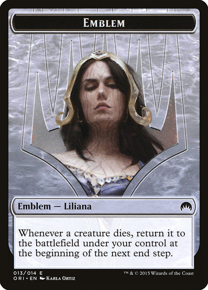 Liliana, Defiant Necromancer Emblem [Magic Origins Tokens] | Gate City Games LLC