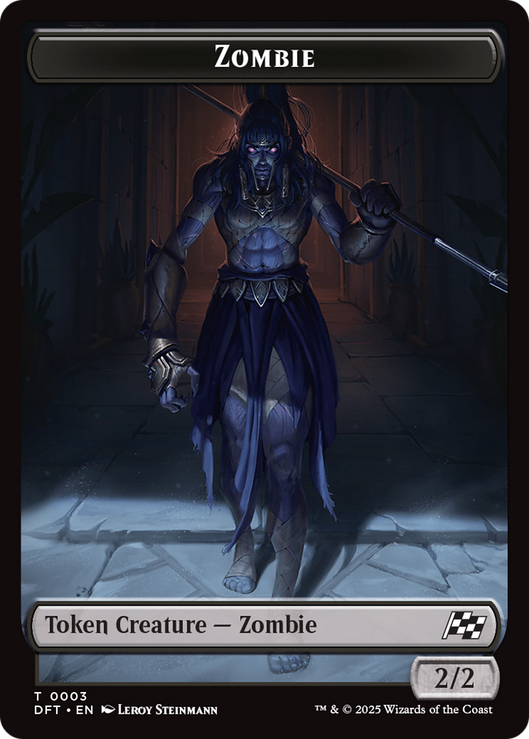Zombie Warrior // Zombie (0003) Double-Sided Token [Aetherdrift Commander Tokens] | Gate City Games LLC