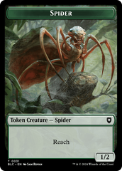 Spider // Blood Double-Sided Token [Bloomburrow Commander Tokens] | Gate City Games LLC