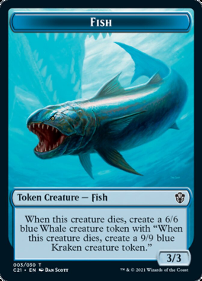 Beast (010) // Fish Double-Sided Token [Commander 2021 Tokens] | Gate City Games LLC