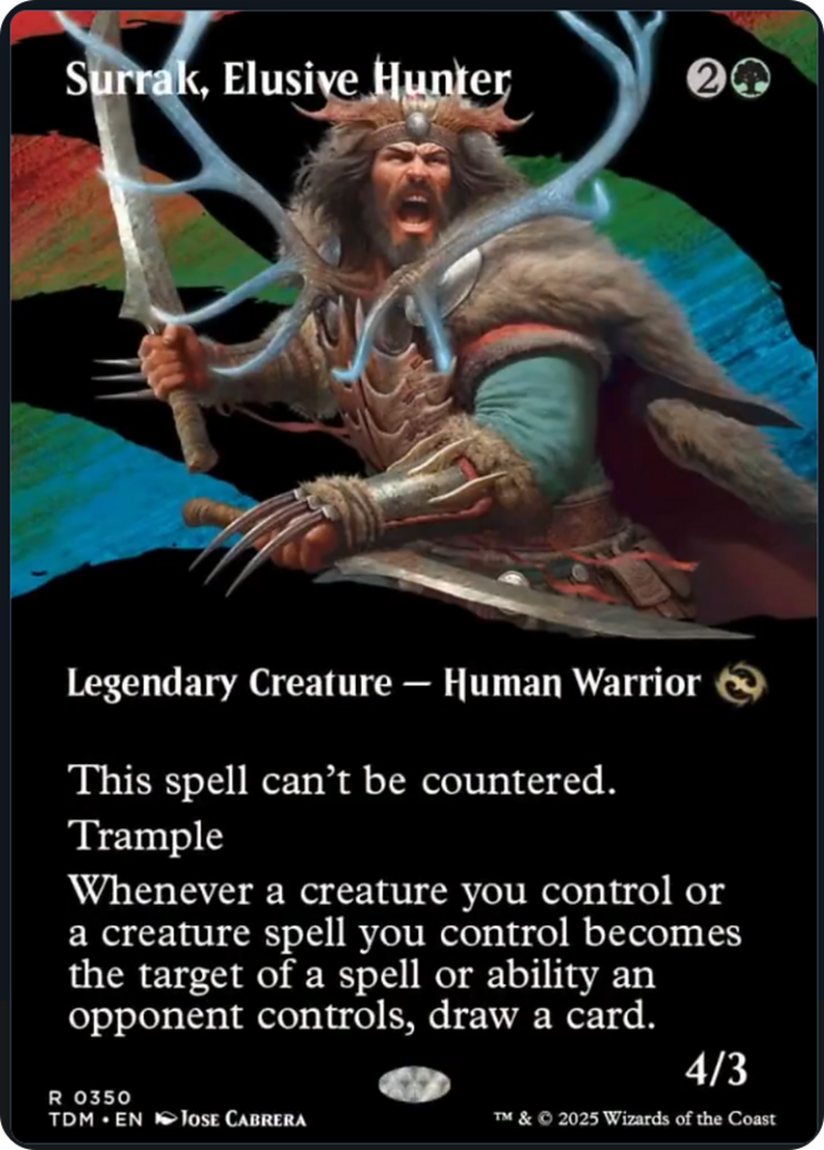 Surrak, Elusive Hunter (Borderless) [Tarkir: Dragonstorm] | Gate City Games LLC