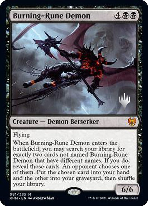 Burning-Rune Demon (Promo Pack) [Kaldheim Promos] | Gate City Games LLC