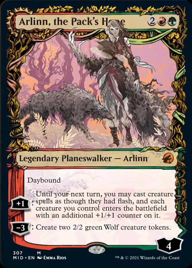 Arlinn, the Pack's Hope // Arlinn, the Moon's Fury (Showcase Equinox) [Innistrad: Midnight Hunt] | Gate City Games LLC