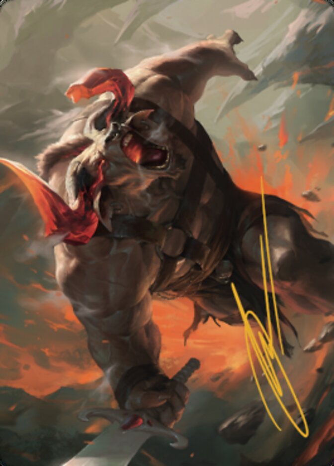 Furious Bellow Art Card (Gold-Stamped Signature) [Dominaria United Art Series] | Gate City Games LLC