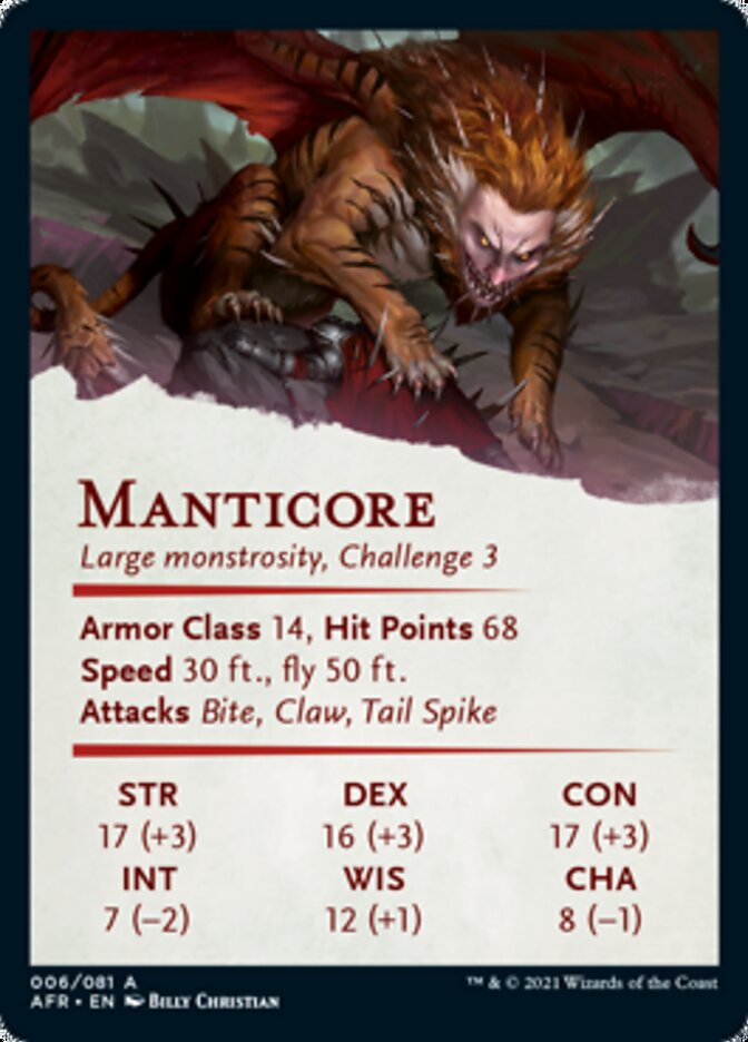 Manticore Art Card [Dungeons & Dragons: Adventures in the Forgotten Realms Art Series] | Gate City Games LLC