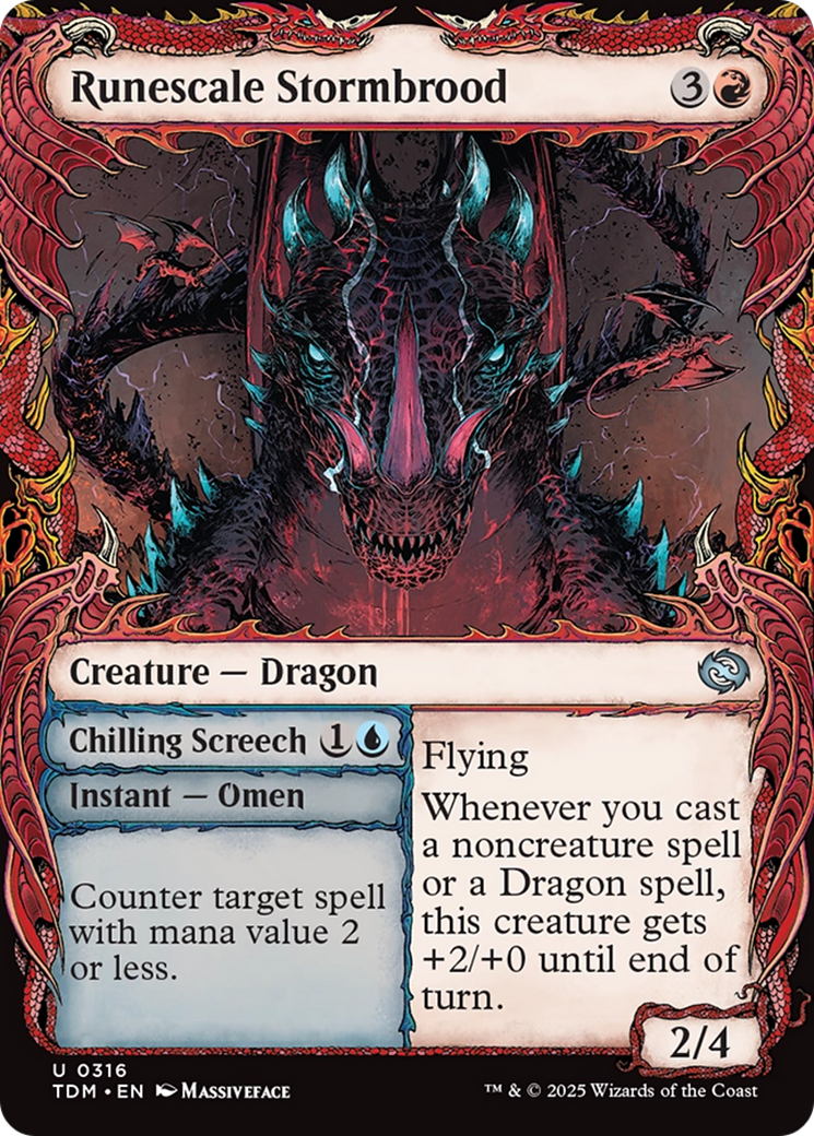 Runescale Stormbrood (Showcase) [Tarkir: Dragonstorm] | Gate City Games LLC