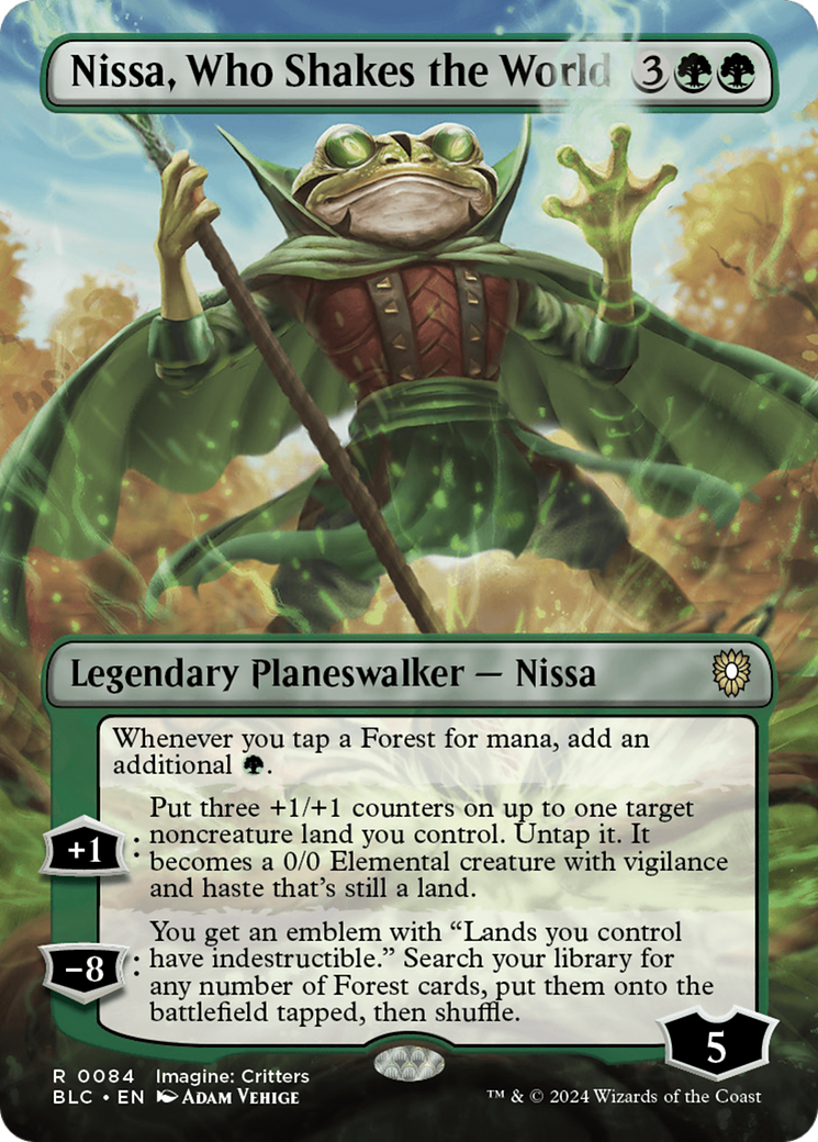 Nissa, Who Shakes the World (Borderless) [Bloomburrow Commander] | Gate City Games LLC