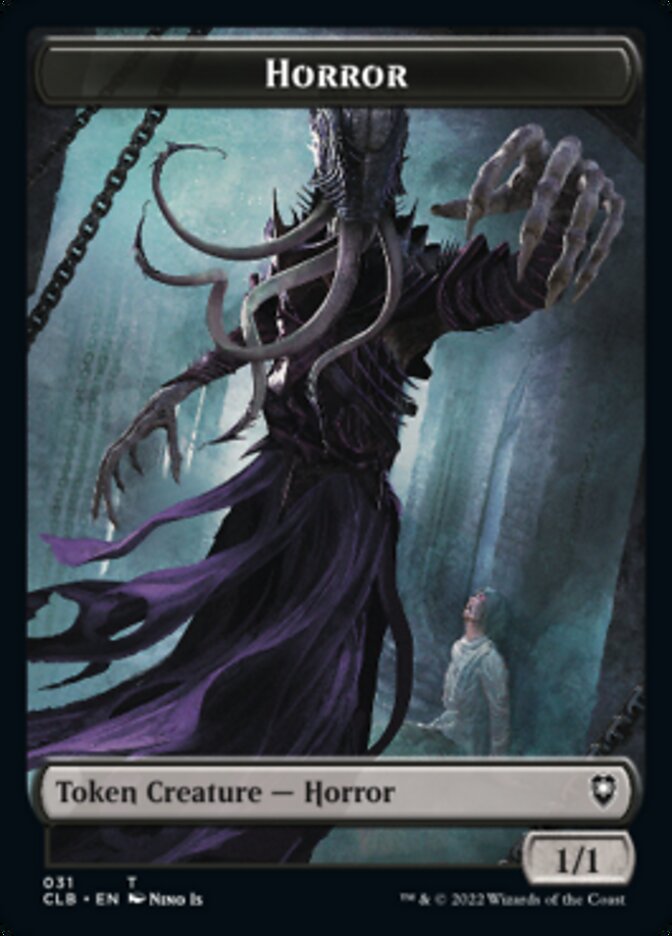 Horror // Centaur Double-Sided Token [Commander Legends: Battle for Baldur's Gate Tokens] | Gate City Games LLC