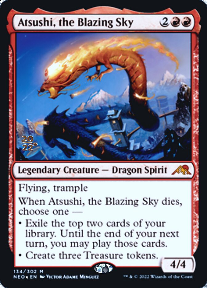 Atsushi, the Blazing Sky [Kamigawa: Neon Dynasty Prerelease Promos] | Gate City Games LLC