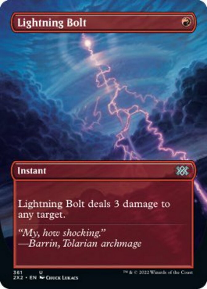 Lightning Bolt (Borderless Alternate Art) [Double Masters 2022] | Gate City Games LLC
