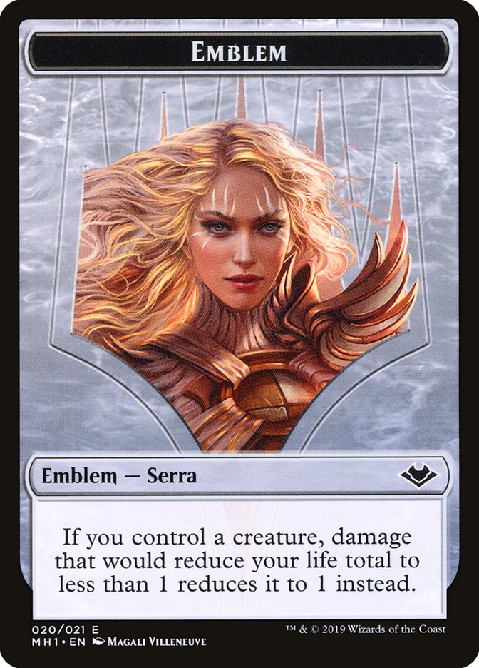 Elemental (008) // Serra the Benevolent Emblem (020) Double-Sided Token [Modern Horizons Tokens] | Gate City Games LLC