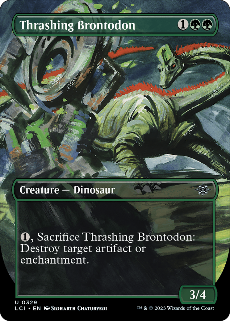 Thrashing Brontodon (Borderless) [The Lost Caverns of Ixalan] | Gate City Games LLC