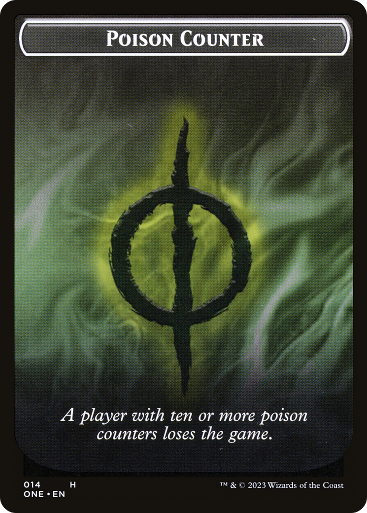 Poison Counter // Beast Double-Sided Token [Phyrexia: All Will Be One Commander Tokens] | Gate City Games LLC