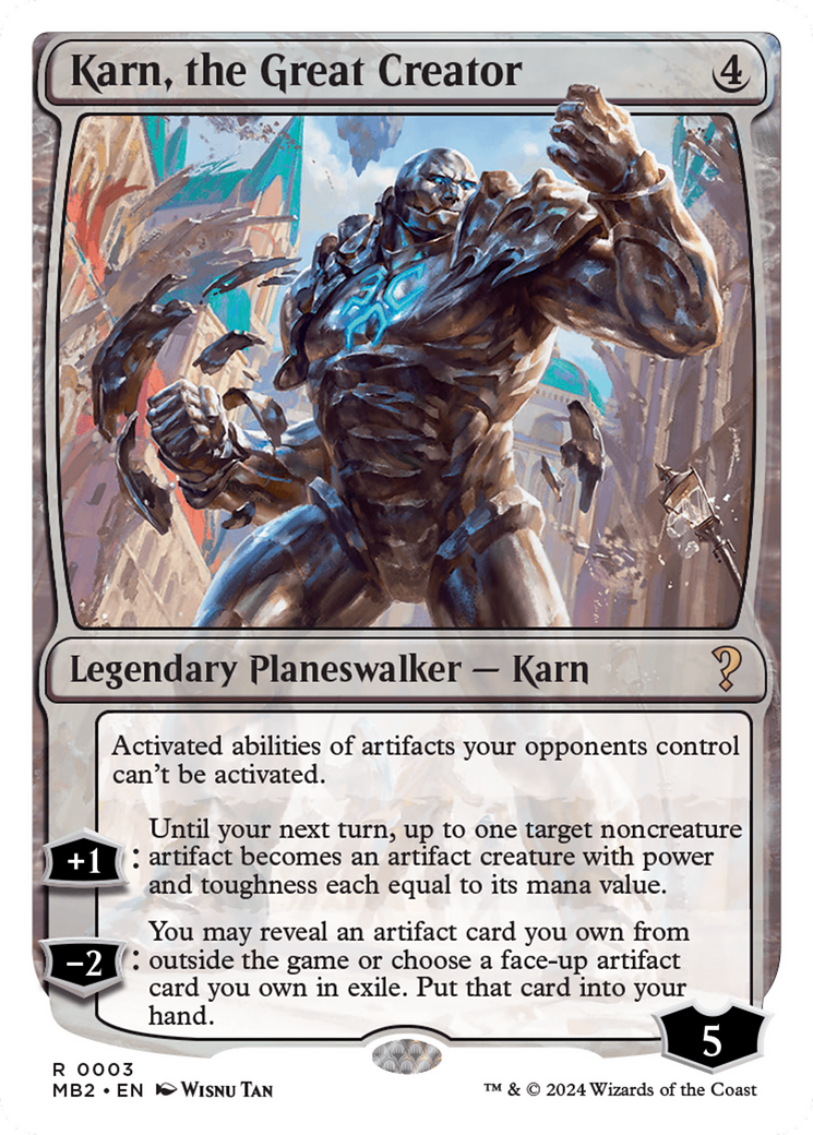 Karn, the Great Creator (White Border) [Mystery Booster 2] | Gate City Games LLC