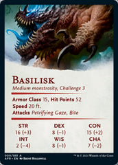 Basilisk Art Card [Dungeons & Dragons: Adventures in the Forgotten Realms Art Series] | Gate City Games LLC
