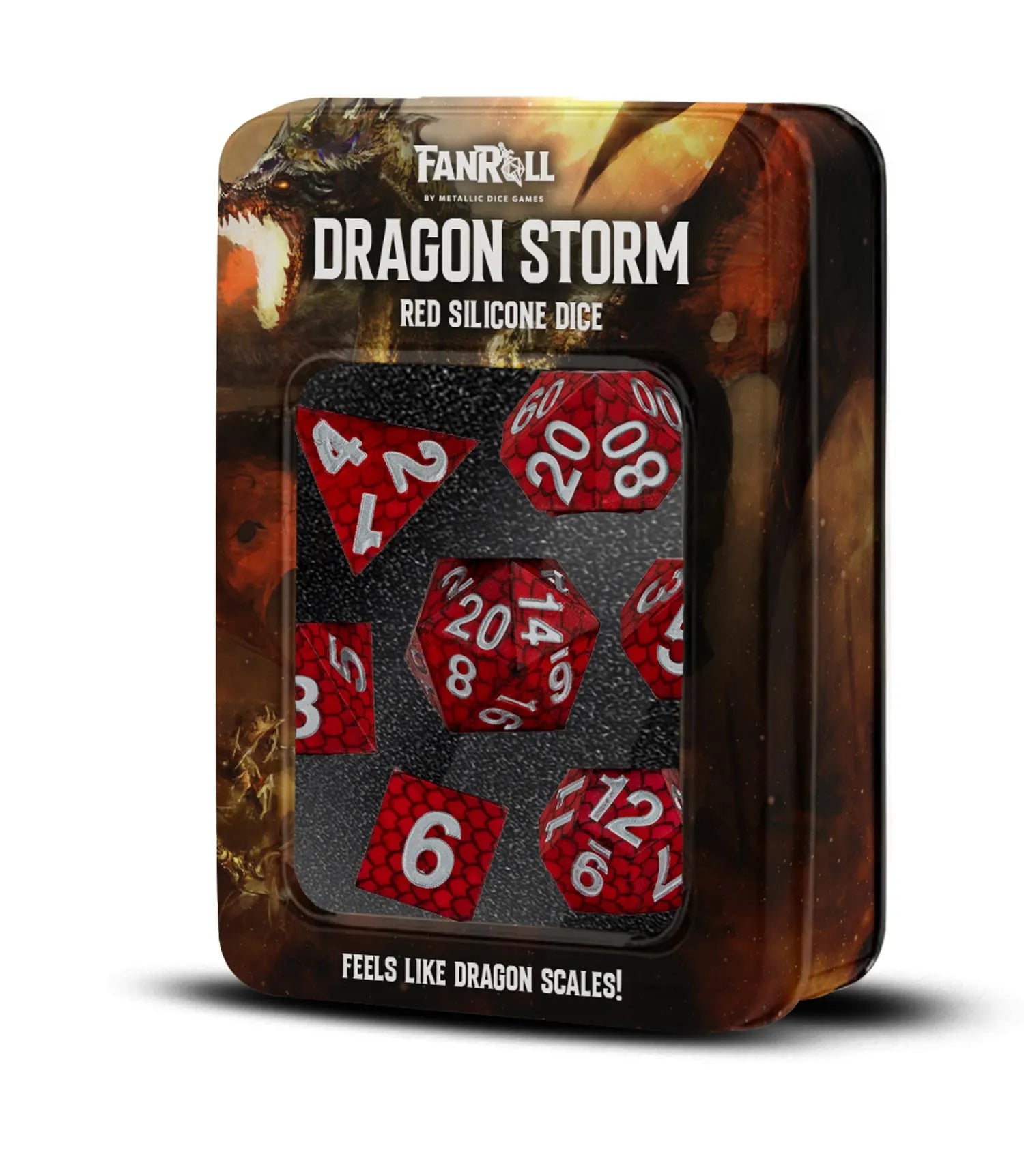 Red Dragon Scale Silicone Dice | Gate City Games LLC