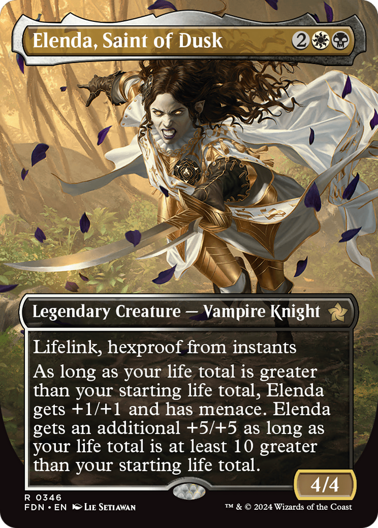 Elenda, Saint of Dusk (Borderless) [Foundations] | Gate City Games LLC