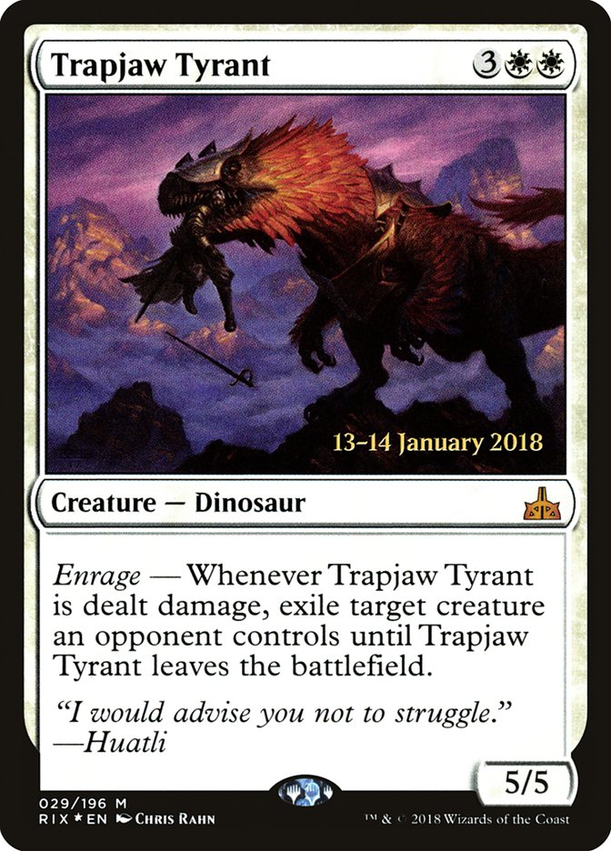 Trapjaw Tyrant [Rivals of Ixalan Prerelease Promos] | Gate City Games LLC
