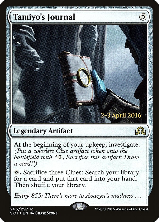 Tamiyo's Journal (Entry 855) [Shadows over Innistrad Prerelease Promos] | Gate City Games LLC