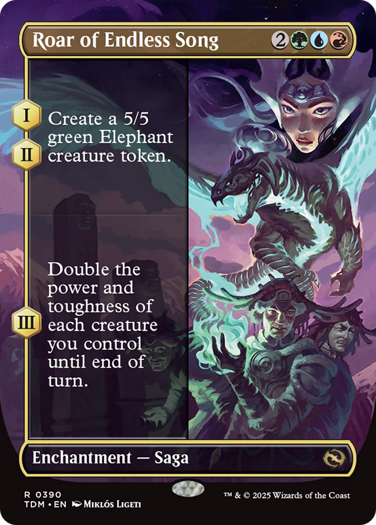 Roar of Endless Song (Borderless) [Tarkir: Dragonstorm] | Gate City Games LLC