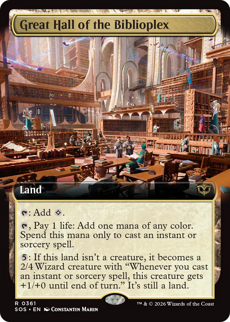 Great Hall of the Biblioplex (Extended Art) [Secrets of Strixhaven] | Gate City Games LLC