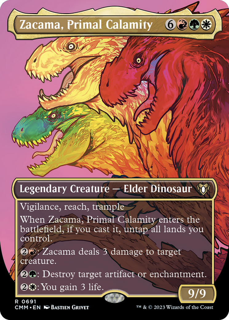 Zacama, Primal Calamity (Borderless Profile) [Commander Masters] | Gate City Games LLC