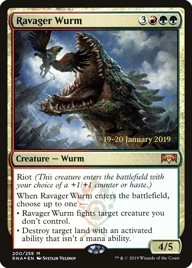 Ravager Wurm [Ravnica Allegiance Prerelease Promos] | Gate City Games LLC