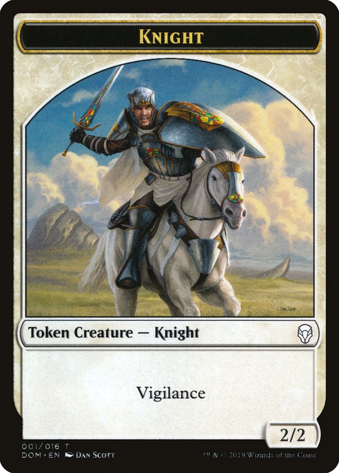 Knight Token (001/016) [Dominaria Tokens] | Gate City Games LLC