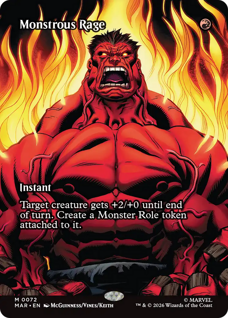 Monstrous Rage (Borderless) [Marvel Universe: Eternal-Legal] | Gate City Games LLC