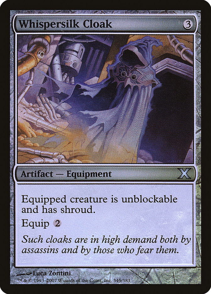 Whispersilk Cloak (Premium Foil) [Tenth Edition] | Gate City Games LLC