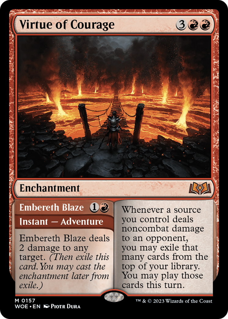 Virtue of Courage // Embereth Blaze [Wilds of Eldraine] | Gate City Games LLC