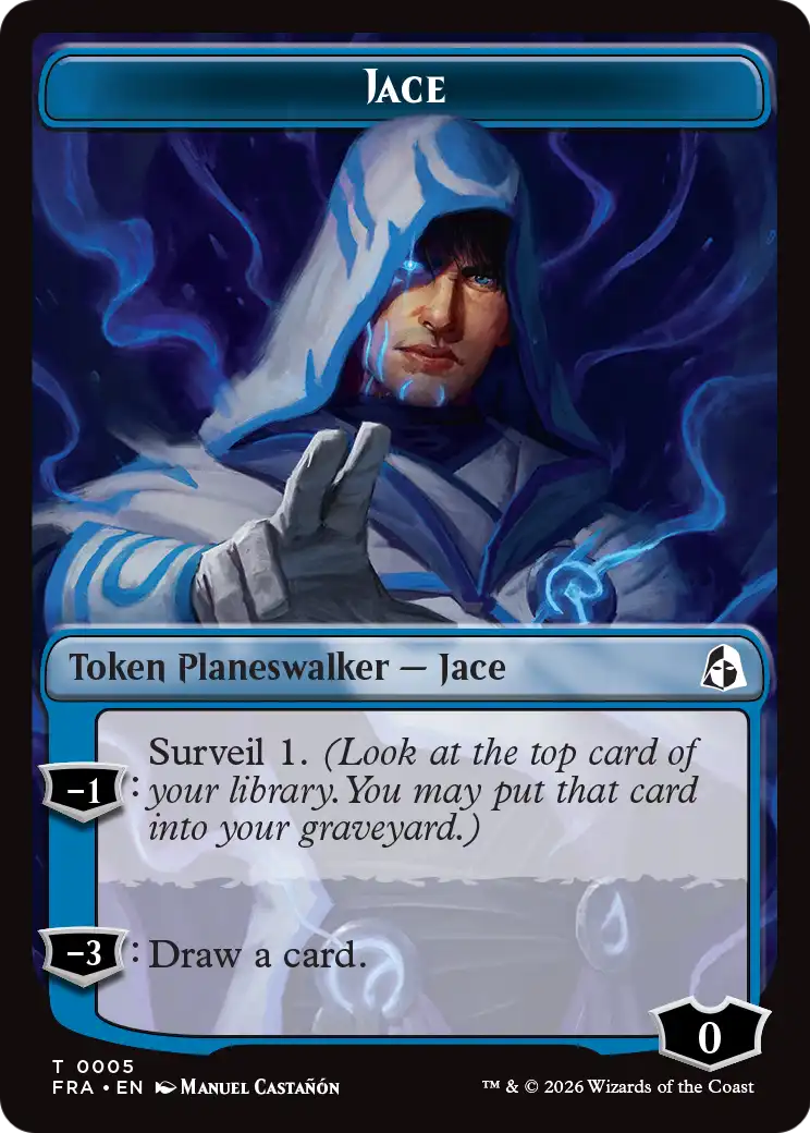 Spirit // Jace Double-Sided Token [Reality Fracture Commander Tokens] | Gate City Games LLC