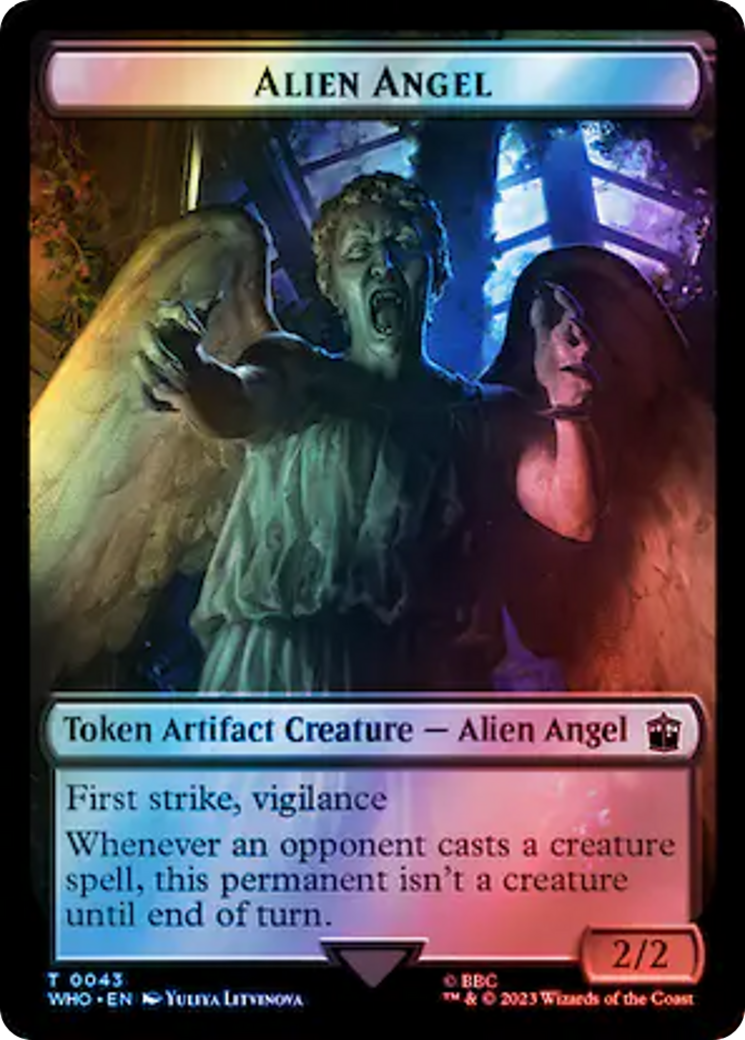 Alien Angel // Clue (0055) Double-Sided Token (Surge Foil) [Doctor Who Tokens] | Gate City Games LLC