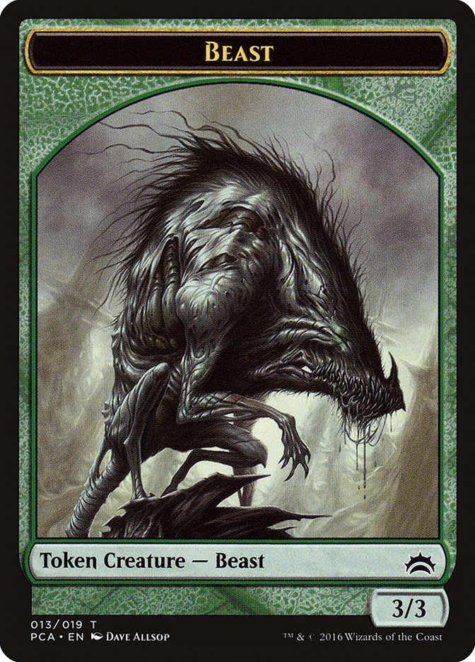 Beast // Saproling Double-Sided Token [Planechase Anthology Tokens] | Gate City Games LLC