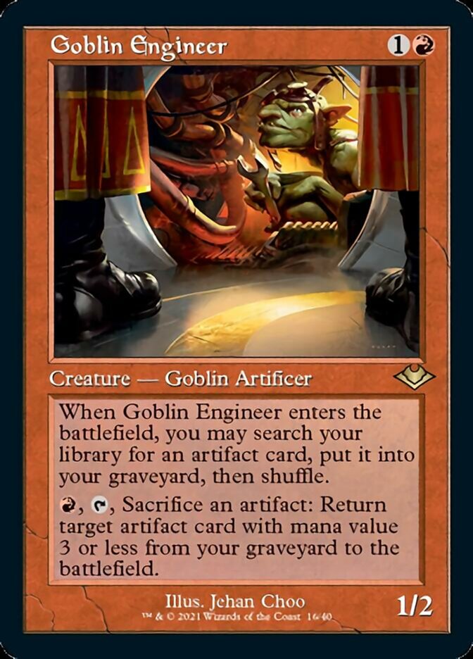 Goblin Engineer (Retro Foil Etched) [Modern Horizons] | Gate City Games LLC