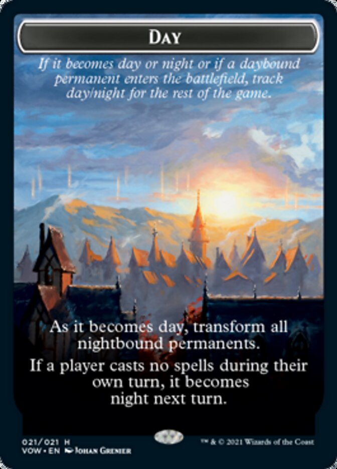 Day // Night Double-Sided Token [Innistrad: Crimson Vow Tokens] | Gate City Games LLC