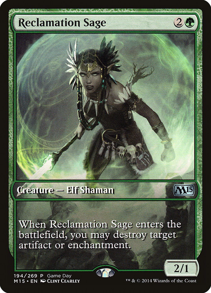 Reclamation Sage (Game Day) [Magic 2015 Promos] | Gate City Games LLC