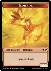 Elemental (2) // Teferi Akosa of Zhalfir Emblem Double-Sided Token [March of the Machine Tokens] | Gate City Games LLC