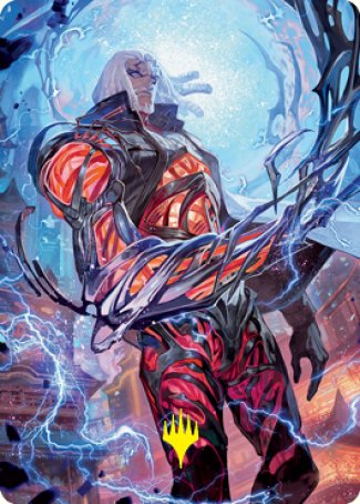 Tezzeret, Betrayer of Flesh Art Card (Gold-Stamped Signature) [Kamigawa: Neon Dynasty Art Series] | Gate City Games LLC