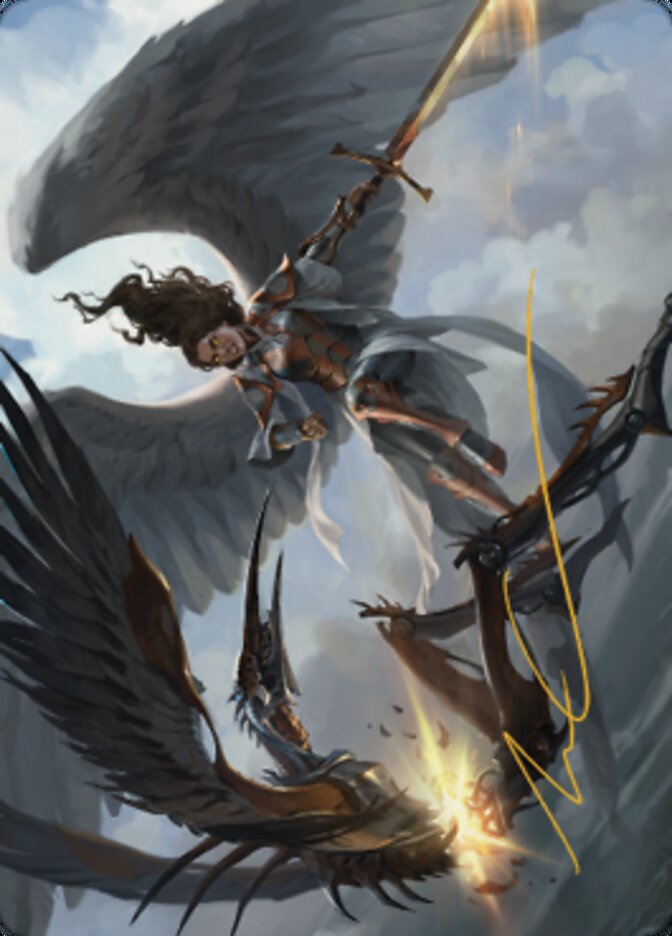 Destroy Evil Art Card (Gold-Stamped Signature) [Dominaria United Art Series] | Gate City Games LLC
