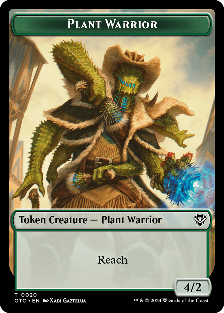 Plant Warrior // Plant Double-Sided Token [Outlaws of Thunder Junction Commander Tokens] | Gate City Games LLC