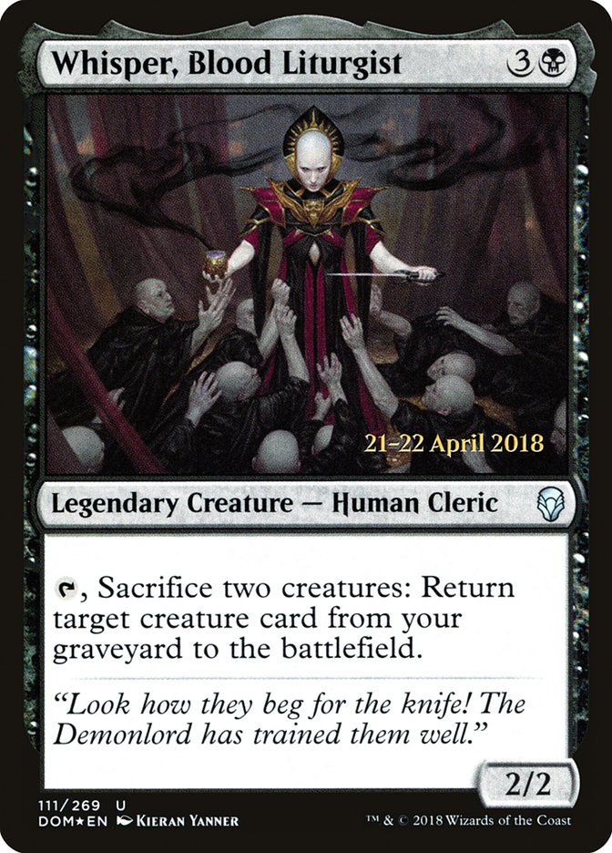 Whisper, Blood Liturgist [Dominaria Prerelease Promos] | Gate City Games LLC