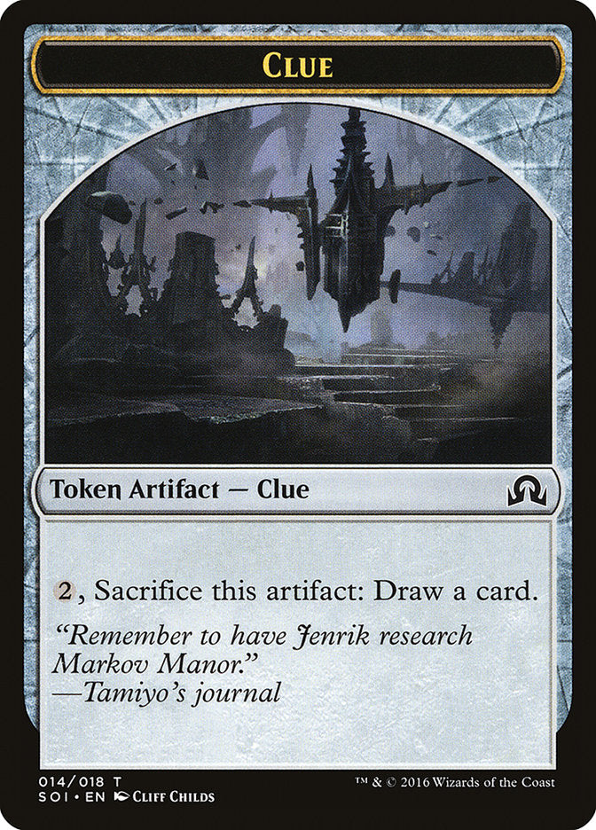 Clue Token (014/018) [Shadows over Innistrad Tokens] | Gate City Games LLC