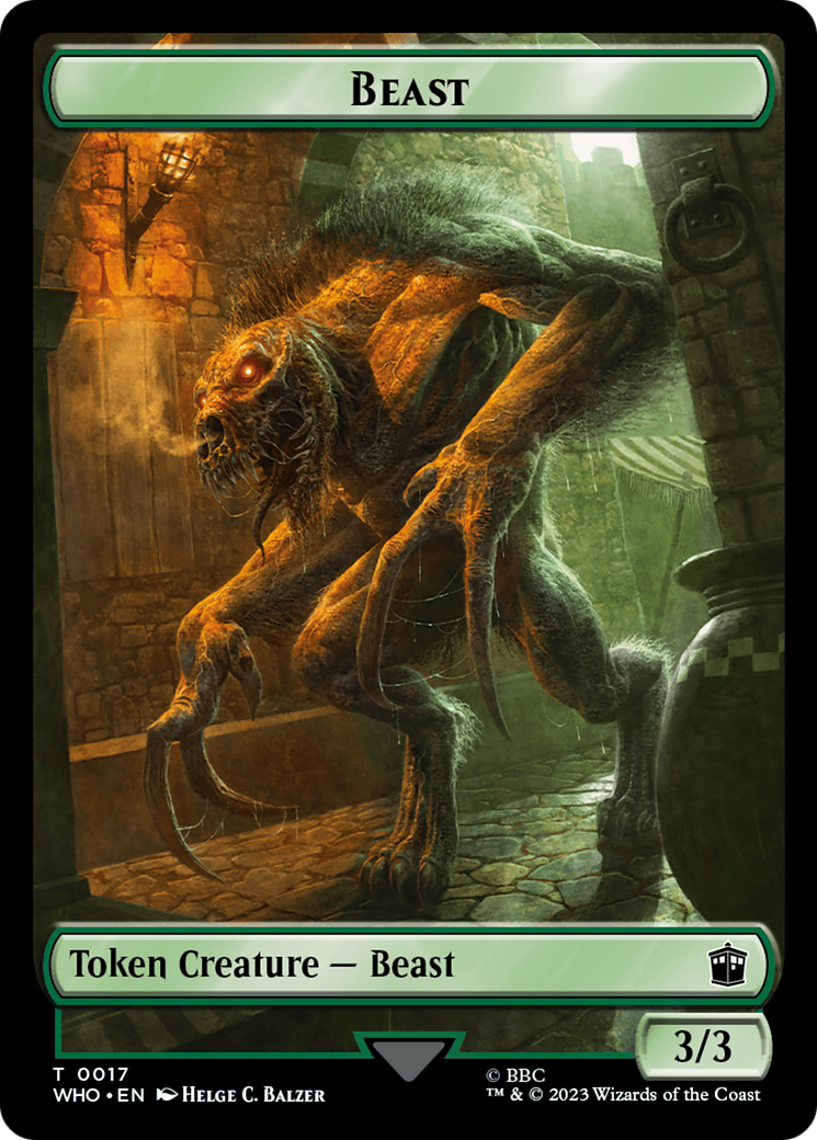 Human Rogue // Beast Double-Sided Token [Doctor Who Tokens] | Gate City Games LLC