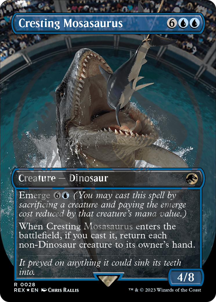 Cresting Mosasaurus (Emblem) (Borderless) [Jurassic World Collection Tokens] | Gate City Games LLC