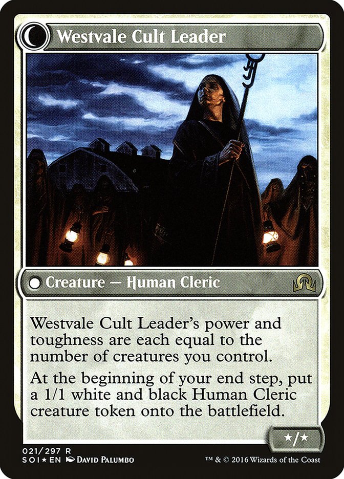 Hanweir Militia Captain // Westvale Cult Leader [Shadows over Innistrad Prerelease Promos] | Gate City Games LLC