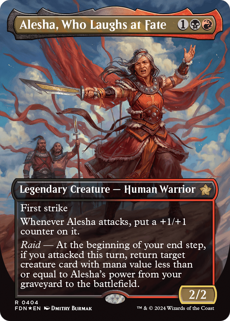 Alesha, Who Laughs at Fate (Borderless) (Mana Foil) [Foundations] | Gate City Games LLC