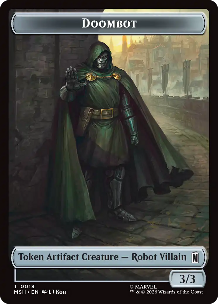 Merfolk // Doombot Double-Sided Token [Marvel Super Heroes Tokens] | Gate City Games LLC
